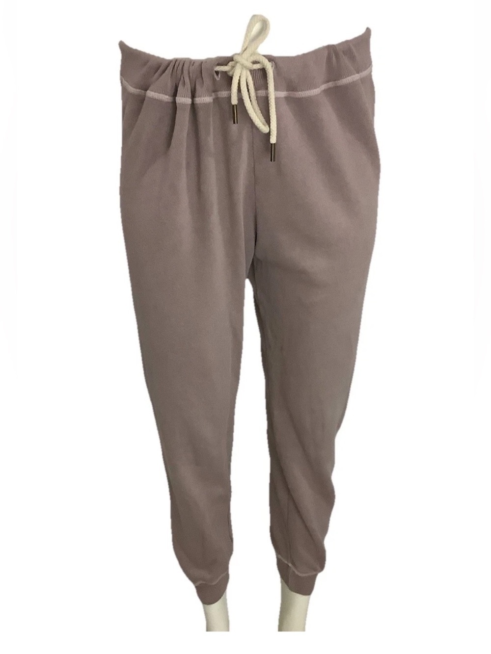 The Great. Women’s 1 S Pink Cropped Drawstring Lounge Sweatpants Comfy Cozy
